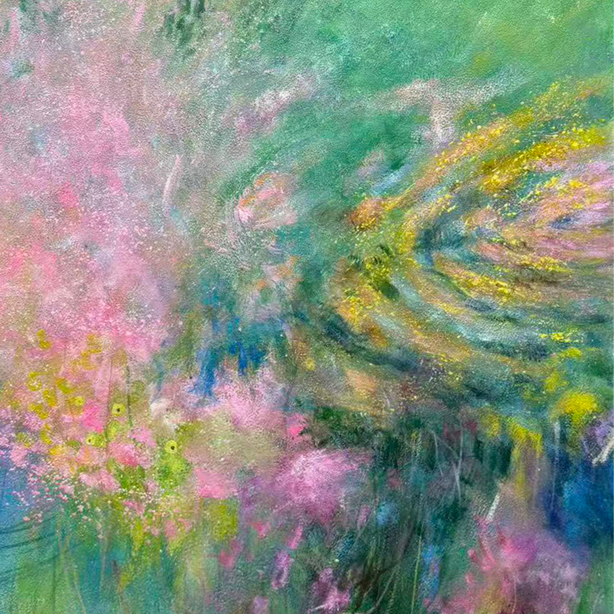 Garden Reverie – Original Hand Painted Abstract Oil Painting on Canvas | Dreamy Botanical Wall Art
