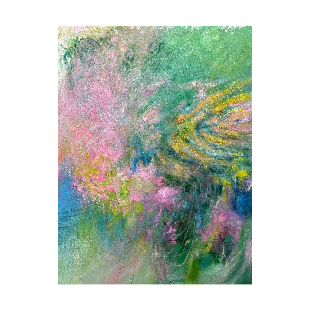 Garden Reverie – Original Hand Painted Abstract Oil Painting on Canvas | Dreamy Botanical Wall Art