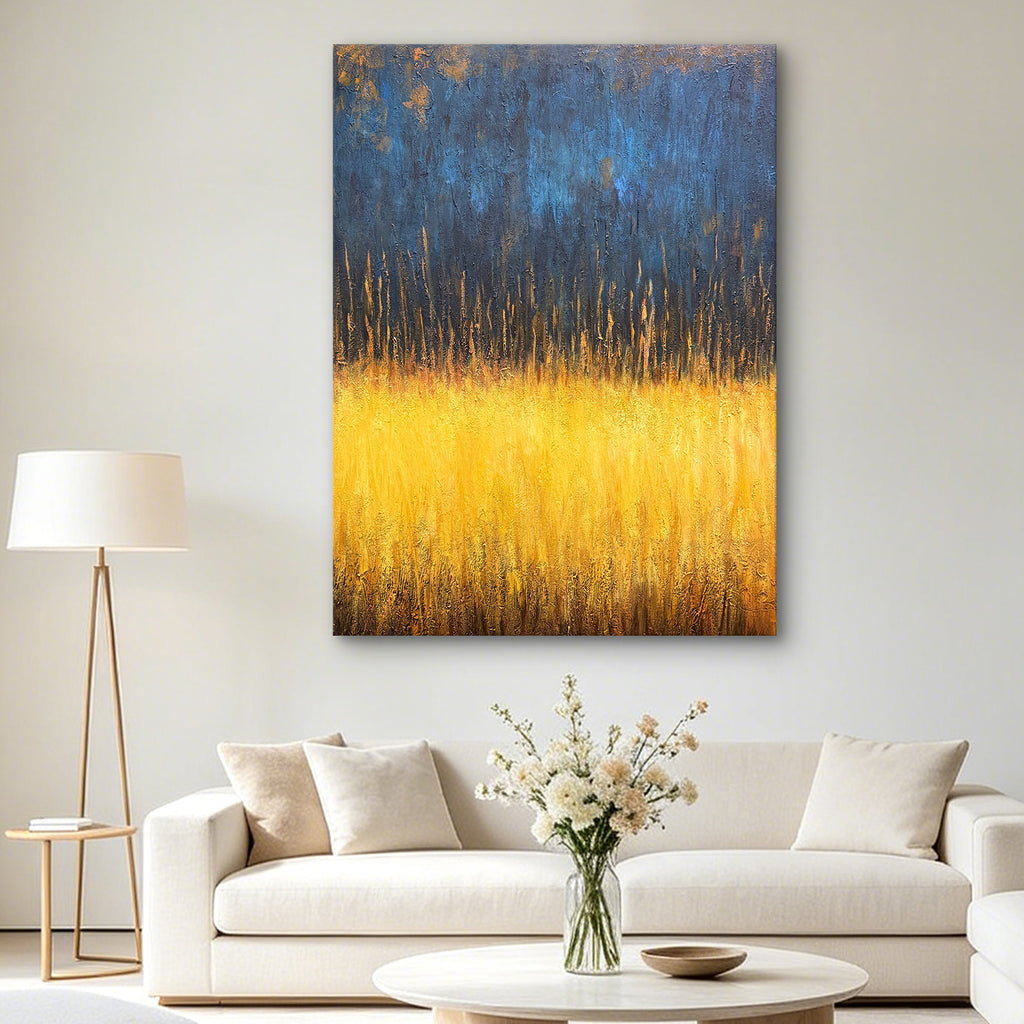 olden Horizon – Original Abstract Oil Painting on Canvas | Modern Landscape Wall Art