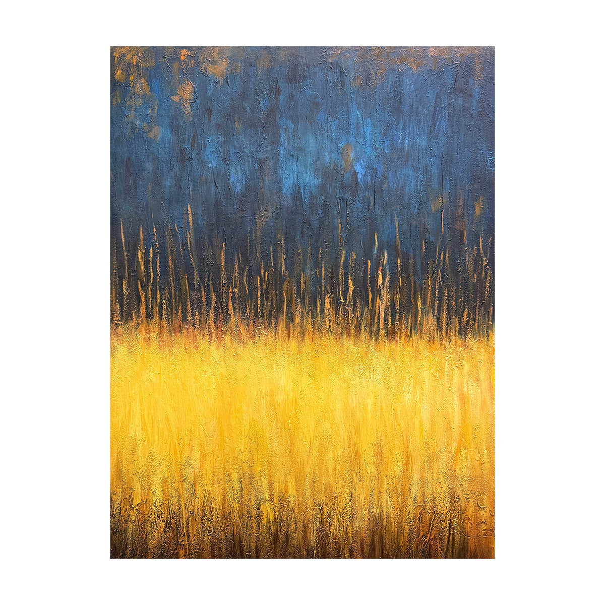 olden Horizon – Original Abstract Oil Painting on Canvas | Modern Landscape Wall Art