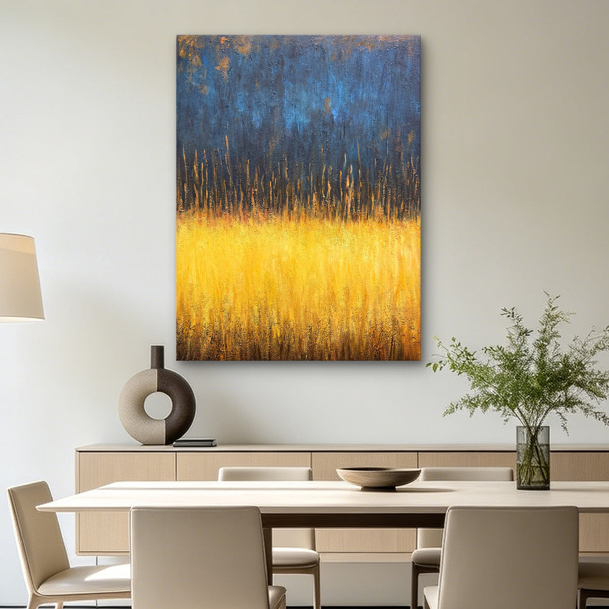 olden Horizon – Original Abstract Oil Painting on Canvas | Modern Landscape Wall Art