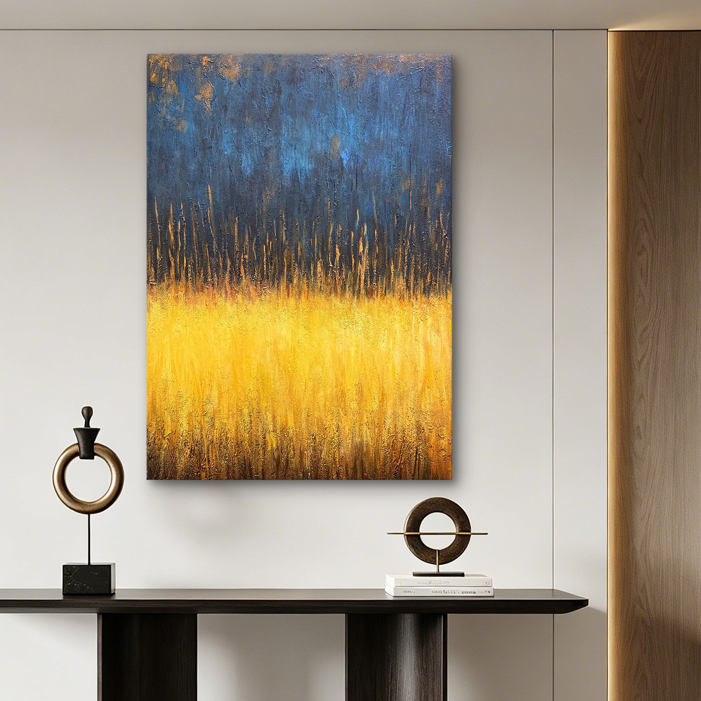 olden Horizon – Original Abstract Oil Painting on Canvas | Modern Landscape Wall Art