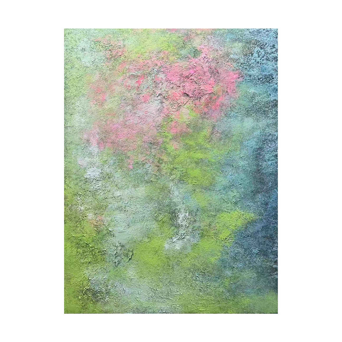 Misty Garden – Original Abstract Oil Painting on Canvas | Atmospheric Botanical Wall Art