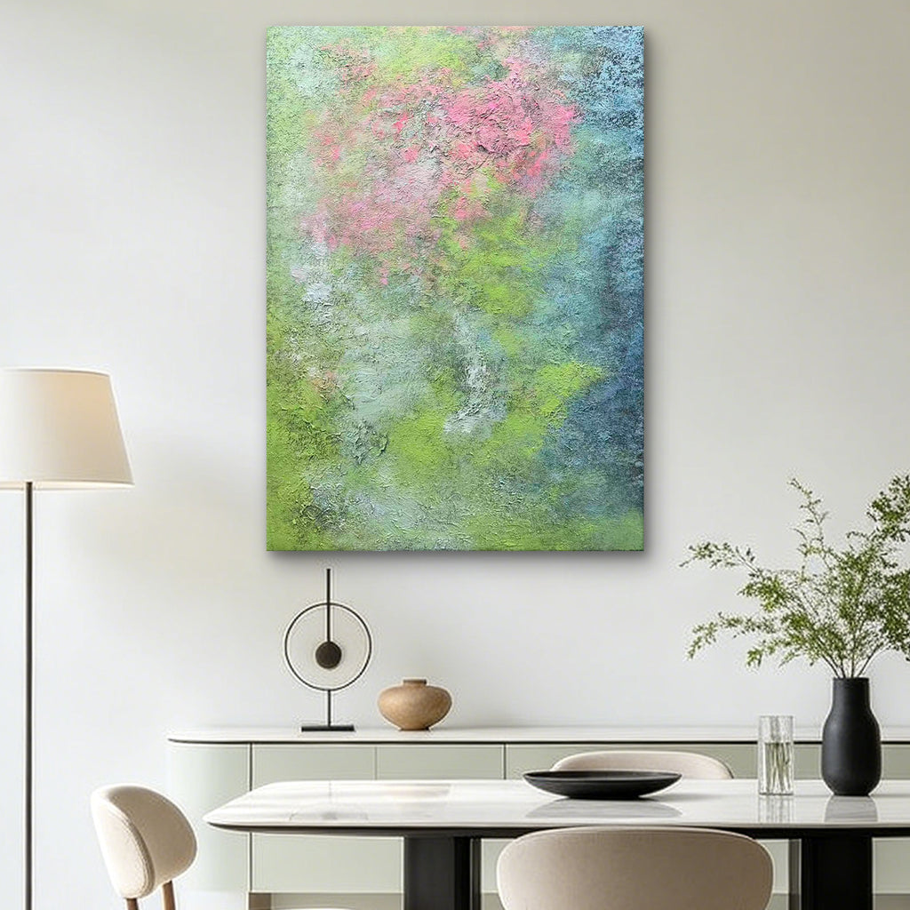 Misty Garden – Original Abstract Oil Painting on Canvas | Atmospheric Botanical Wall Art