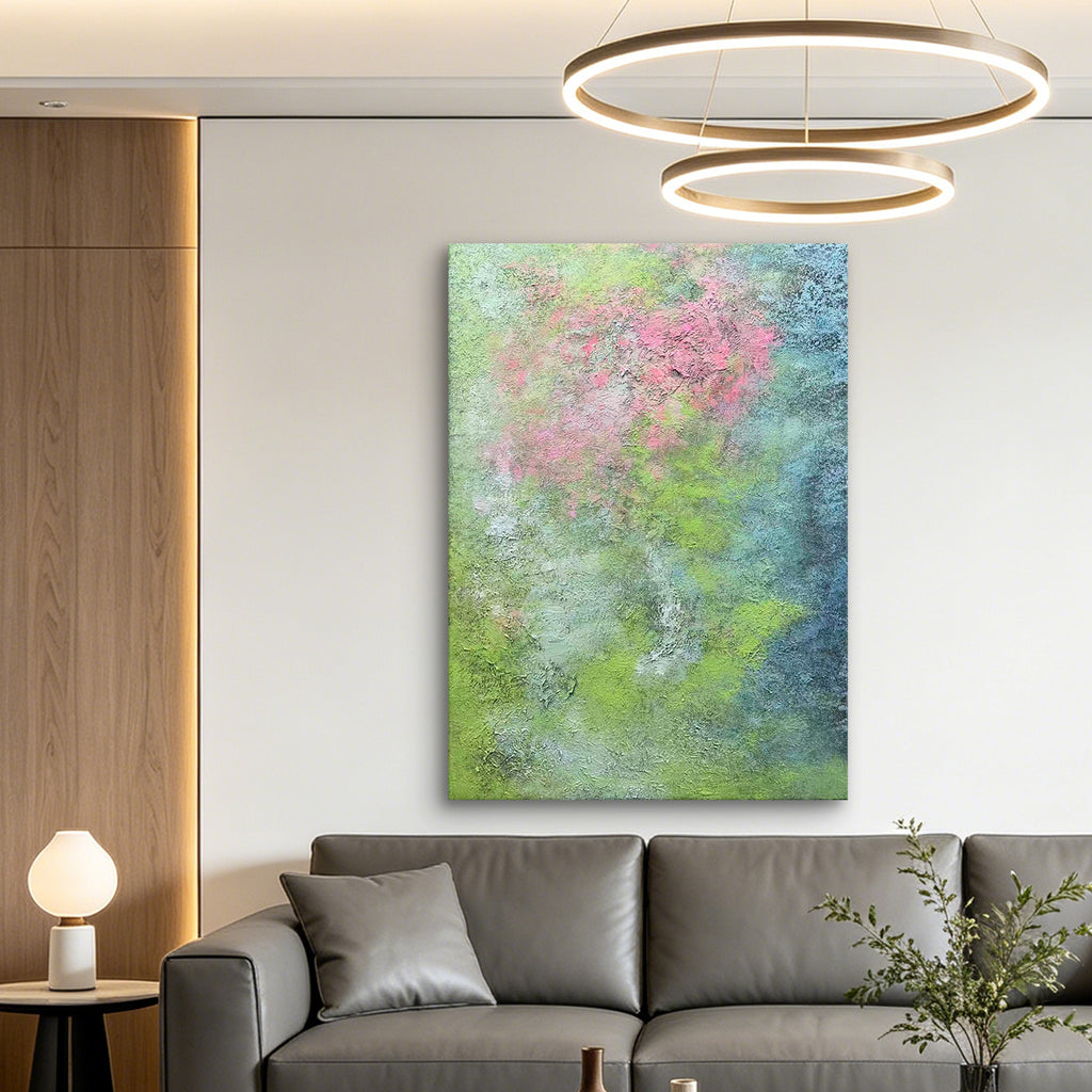 Misty Garden – Original Abstract Oil Painting on Canvas | Atmospheric Botanical Wall Art