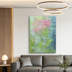 Misty Garden – Original Abstract Oil Painting on Canvas | Atmospheric Botanical Wall Art