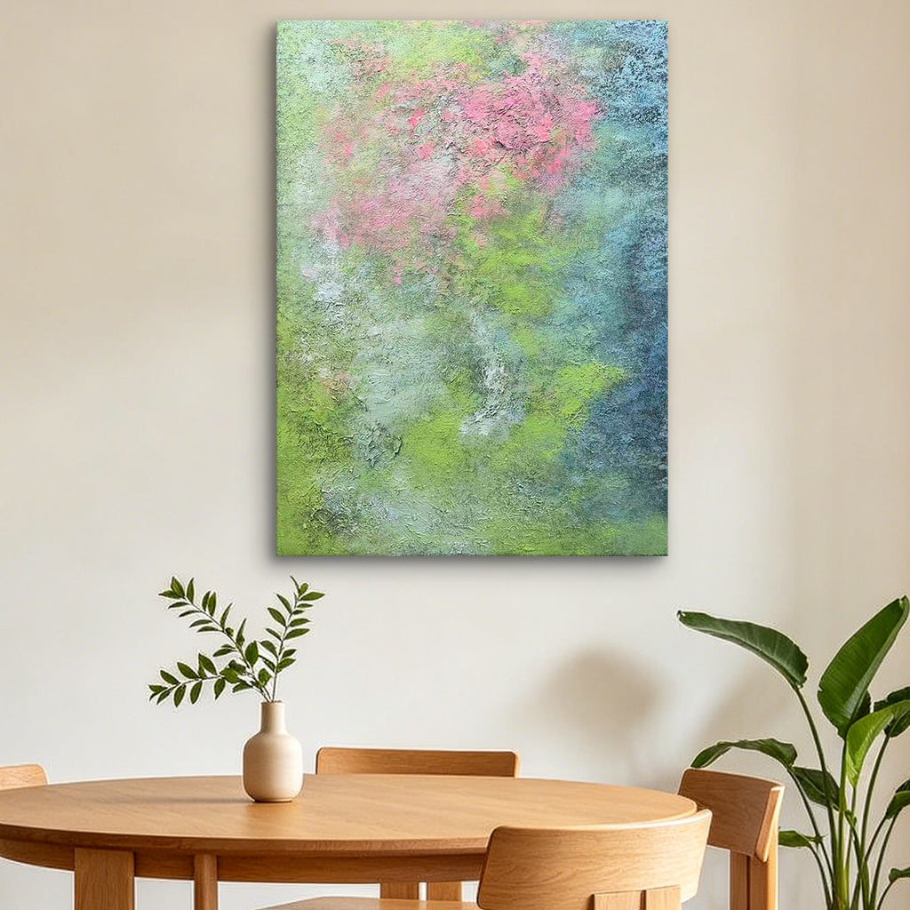 Misty Garden – Original Abstract Oil Painting on Canvas | Atmospheric Botanical Wall Art