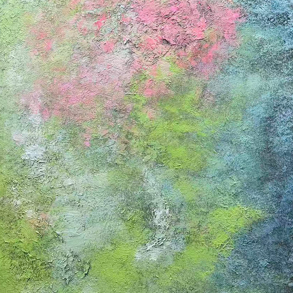 Misty Garden – Original Abstract Oil Painting on Canvas | Atmospheric Botanical Wall Art