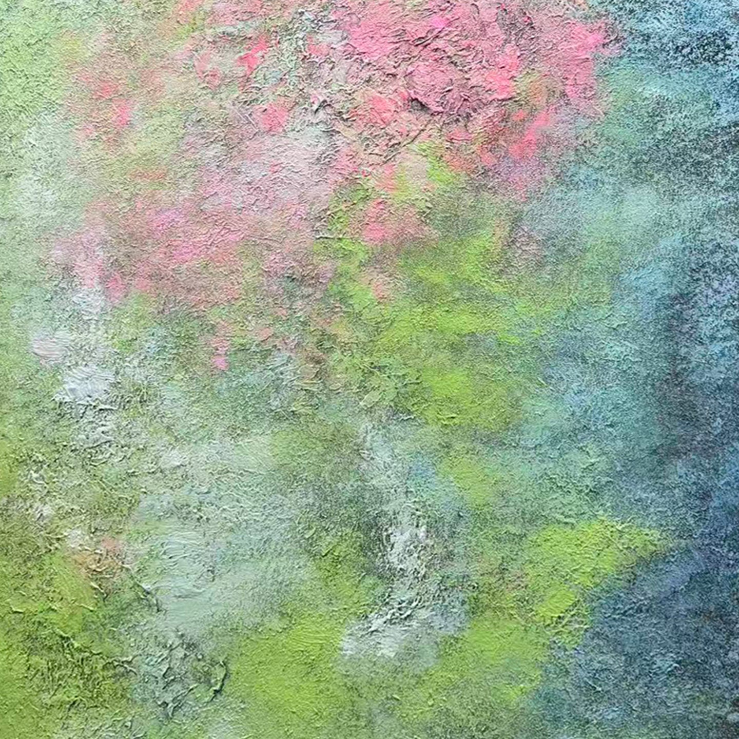 Misty Garden – Original Abstract Oil Painting on Canvas | Atmospheric Botanical Wall Art
