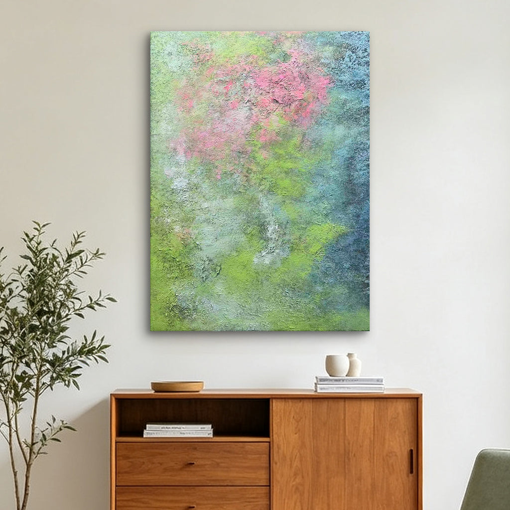 Misty Garden – Original Abstract Oil Painting on Canvas | Atmospheric Botanical Wall Art