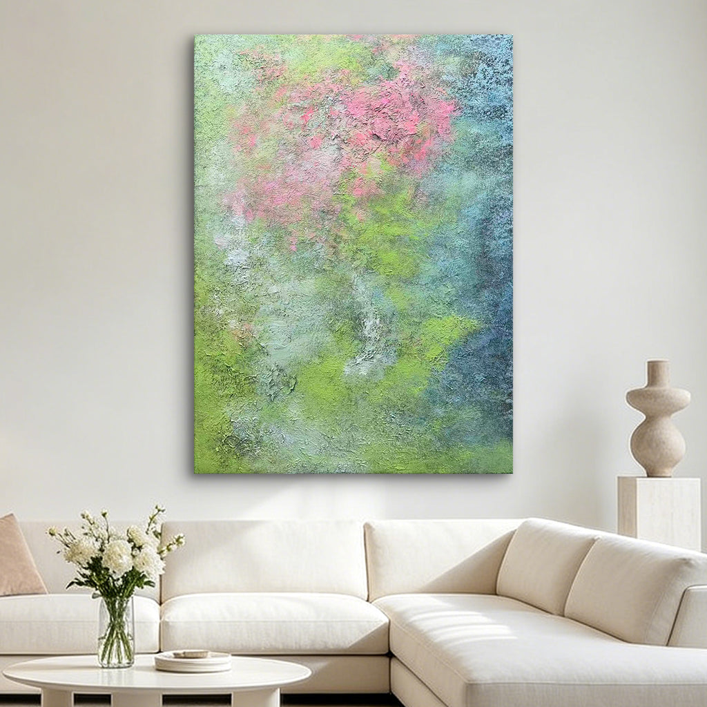 Misty Garden – Original Abstract Oil Painting on Canvas | Atmospheric Botanical Wall Art
