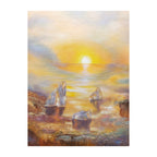Golden Tide – Original Hand Painted Abstract Ocean Oil Painting on Canvas | Coastal Landscape Wall Art