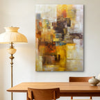 Golden Reverie – Original Abstract Oil Painting on Canvas | Modern Geometric Wall Art