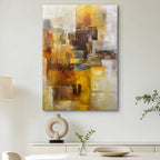 Golden Reverie – Original Abstract Oil Painting on Canvas | Modern Geometric Wall Art