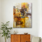 Golden Reverie – Original Abstract Oil Painting on Canvas | Modern Geometric Wall Art