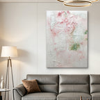 Petal Whispers – Original Textured Abstract Oil Painting | Blush Pink & White Wall Art