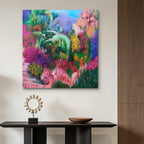 Garden in Bloom – Colorful Abstract Garden Oil Painting | Original Wall Art