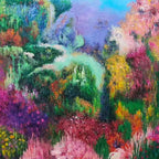 Garden in Bloom – Colorful Abstract Garden Oil Painting | Original Wall Art