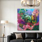 Garden in Bloom – Colorful Abstract Garden Oil Painting | Original Wall Art