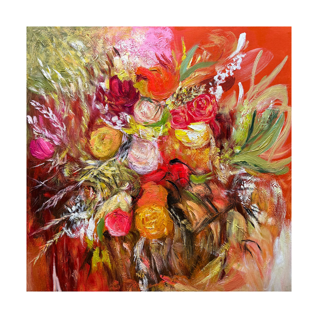 Wild Bloom – Expressionist Floral Oil Painting | Colorful Abstract Wall Art