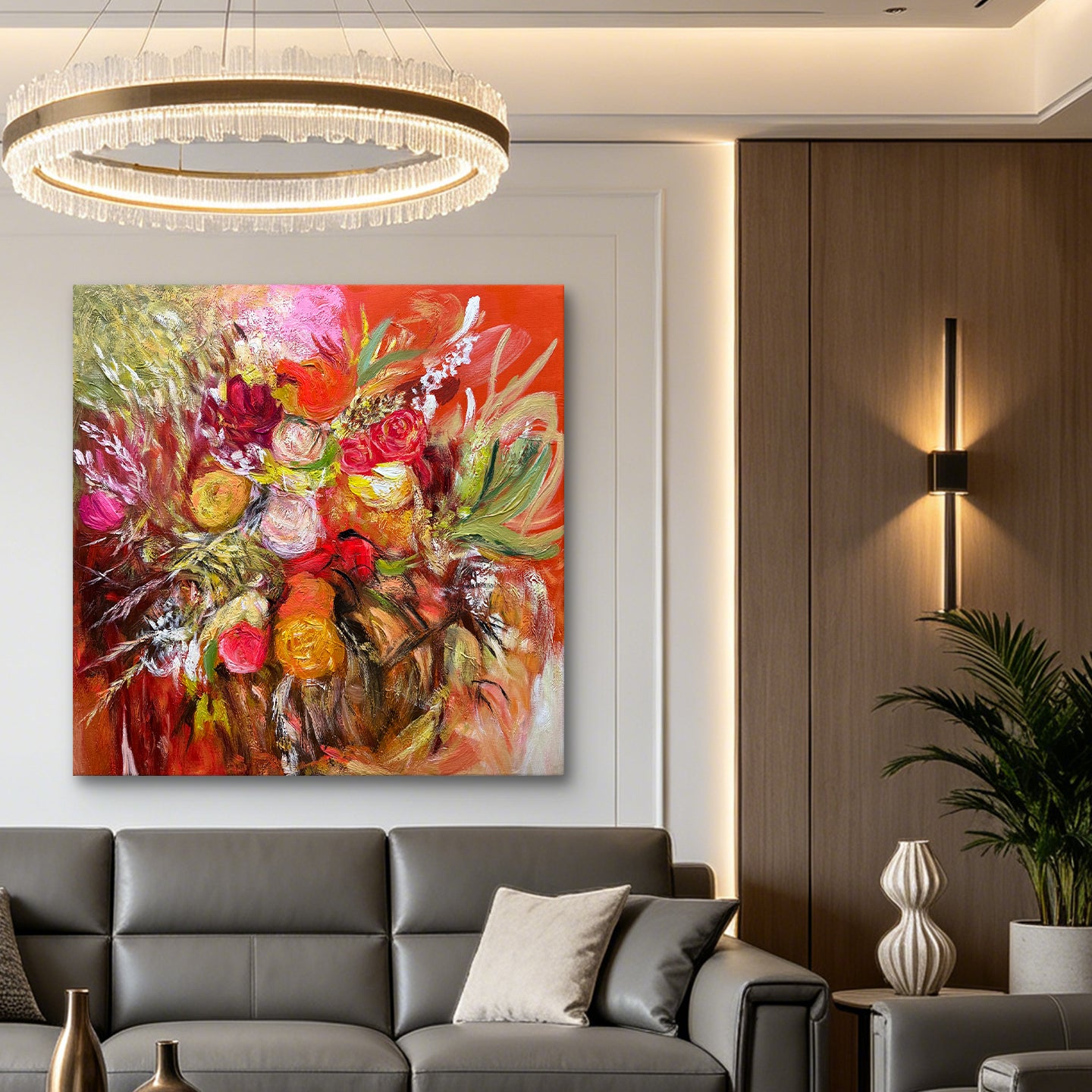 Wild Bloom – Expressionist Floral Oil Painting | Colorful Abstract Wall Art