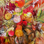 Wild Bloom – Expressionist Floral Oil Painting | Colorful Abstract Wall Art