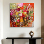 Wild Bloom – Expressionist Floral Oil Painting | Colorful Abstract Wall Art