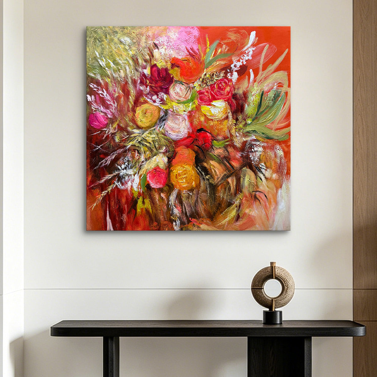 Wild Bloom – Expressionist Floral Oil Painting | Colorful Abstract Wall Art
