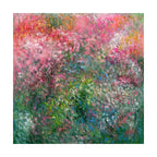 Secret Garden – Impressionistic Abstract Oil Painting | Pink & Green Botanical Art