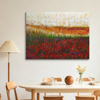 Autumn Echoes – Abstract Autumn Landscape Oil Painting | Textured Field Art
