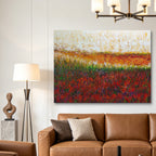 Autumn Echoes – Abstract Autumn Landscape Oil Painting | Textured Field Art