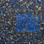 Midnight Alchemy – Blue & Gold Textured Abstract Oil Painting | Modern Wall Art