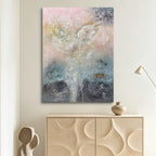 Whispering Light – Soft Pastel Abstract Oil Painting | Textured Neutral Art