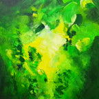 Emerald Pulse – Vibrant Green Abstract Oil Painting | Expressive Contemporary Art