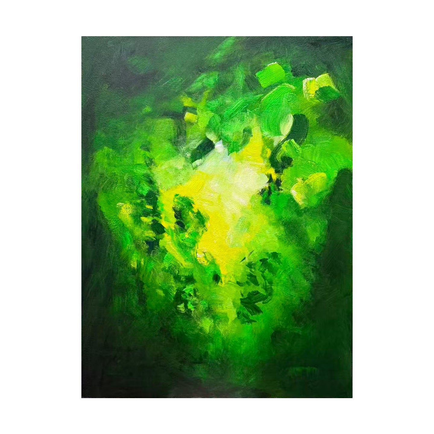 Emerald Pulse – Vibrant Green Abstract Oil Painting | Expressive Contemporary Art