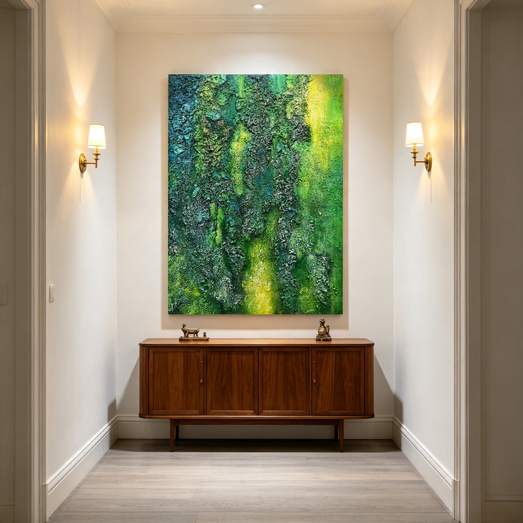 Emerald Forest – Original Textured Abstract Oil Painting on Canvas | Luxury Nature Wall Art