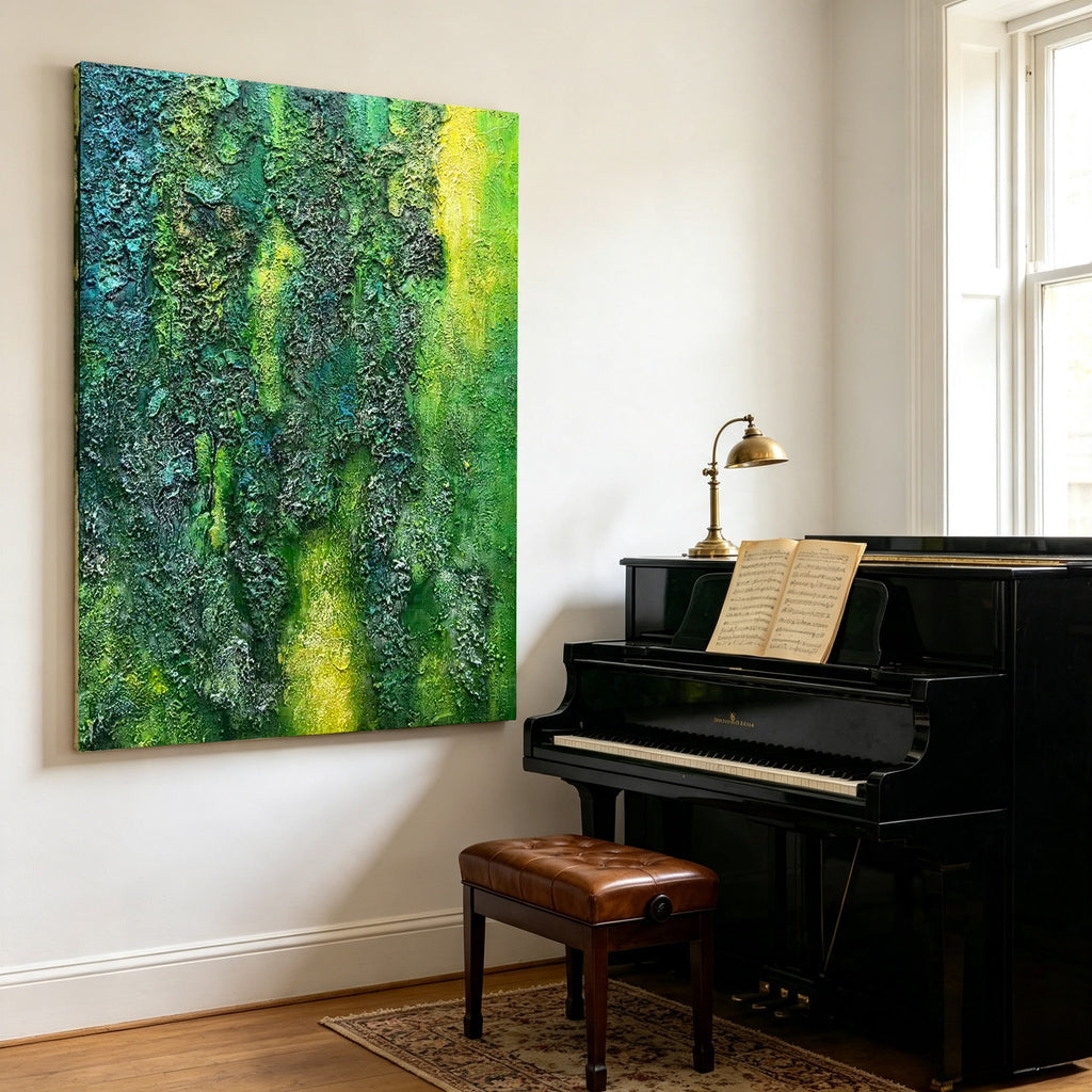 Emerald Forest – Original Textured Abstract Oil Painting on Canvas | Luxury Nature Wall Art