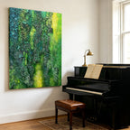 Emerald Forest – Original Textured Abstract Oil Painting on Canvas | Luxury Nature Wall Art