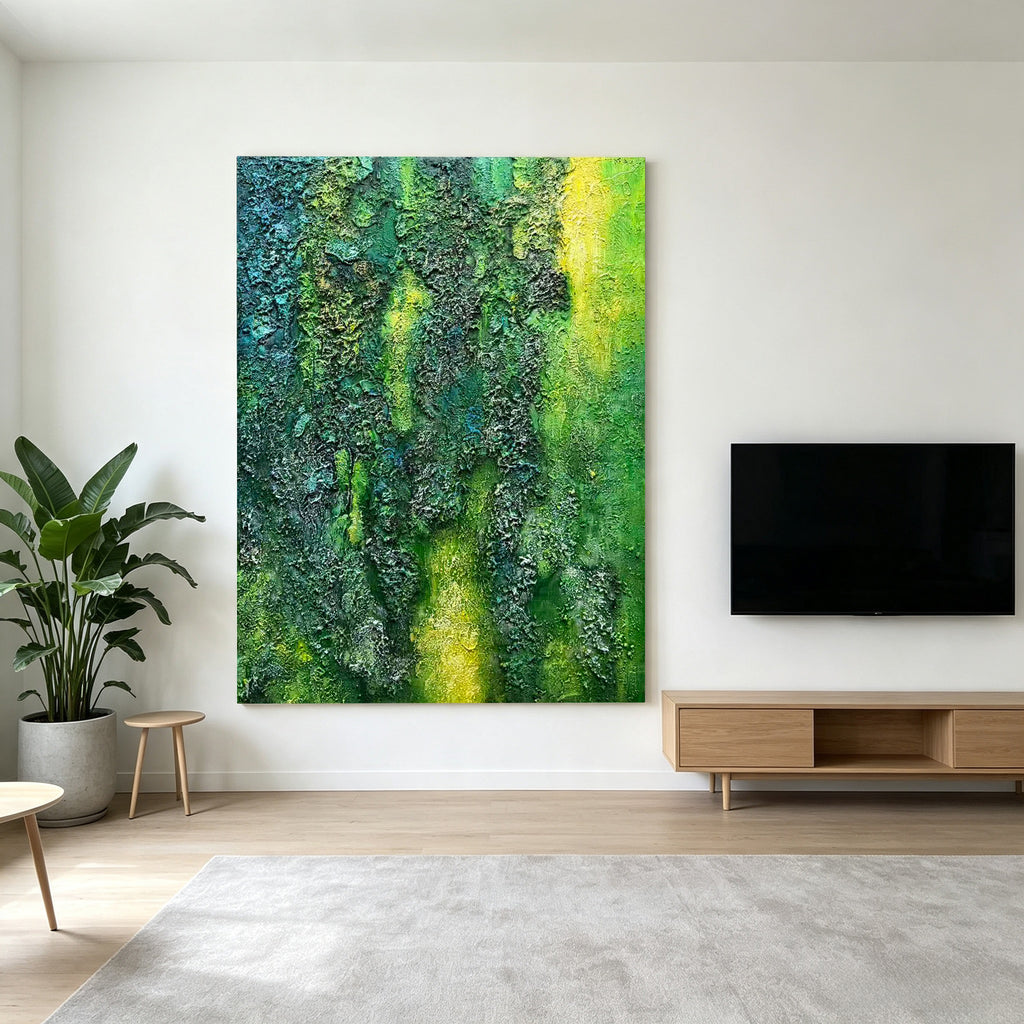 Emerald Forest – Original Textured Abstract Oil Painting on Canvas | Luxury Nature Wall Art