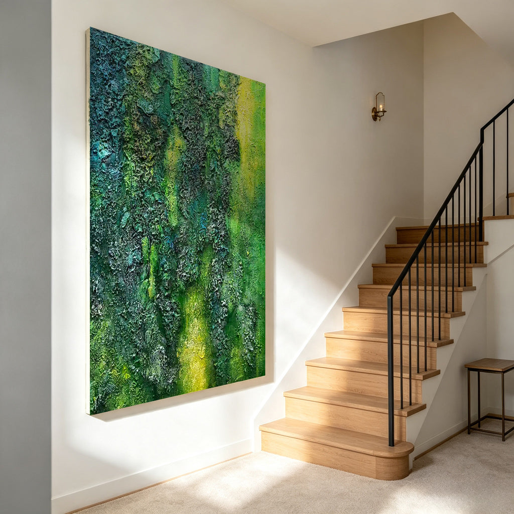 Emerald Forest – Original Textured Abstract Oil Painting on Canvas | Luxury Nature Wall Art