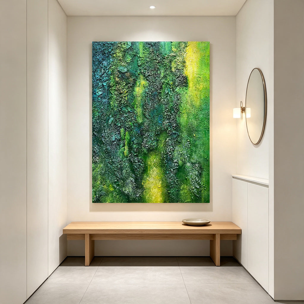 Emerald Forest – Original Textured Abstract Oil Painting on Canvas | Luxury Nature Wall Art
