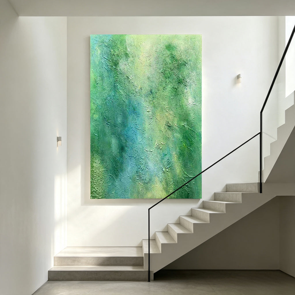 Eternal Green – Original Hand Painted Abstract Oil Painting on Canvas | Contemporary Wall Art