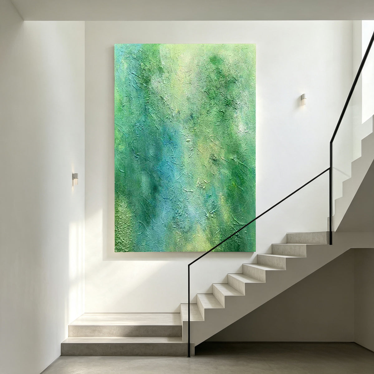 Eternal Green – Original Hand Painted Abstract Oil Painting on Canvas | Contemporary Wall Art