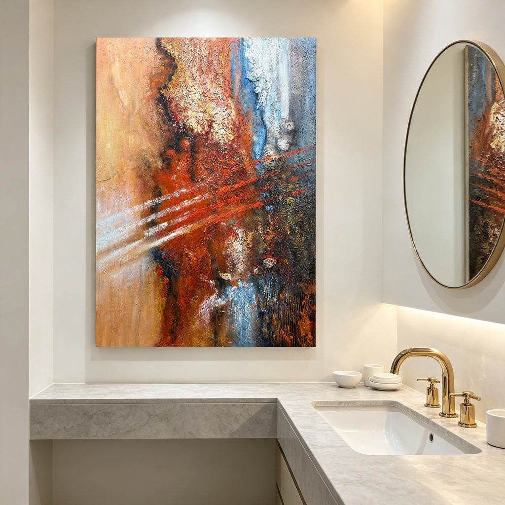 Warm – Original Hand Painted Abstract Oil Painting on Canvas | Contemporary Wall Art